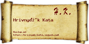 Hrivnyák Kata névjegykártya
